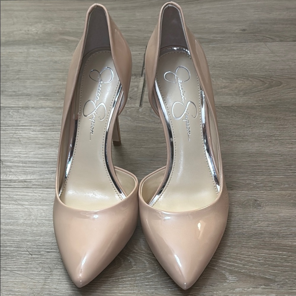 Jessica Simpson Tan Patent Leather Heels
